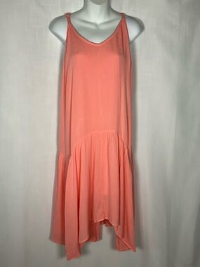 Hailey Lyn Dress Size L Sleeveless Tiered Summer Dress in Coral